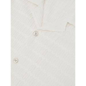 REISS Sid Chevron-Crochet Cuban-Collar Shirt